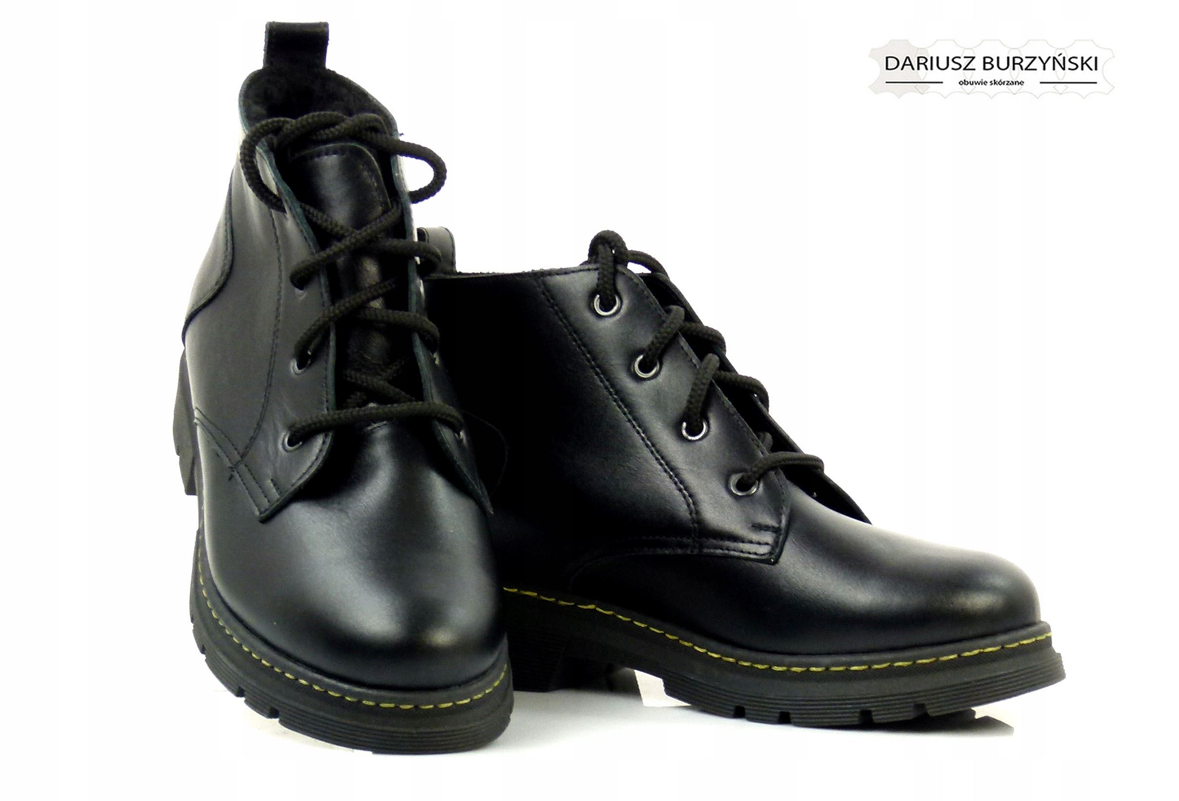 39 TRZEWIKI 1697TRZ czarne BOTKI BURZYŃSKI SKÓRAgl Rozmiar 39