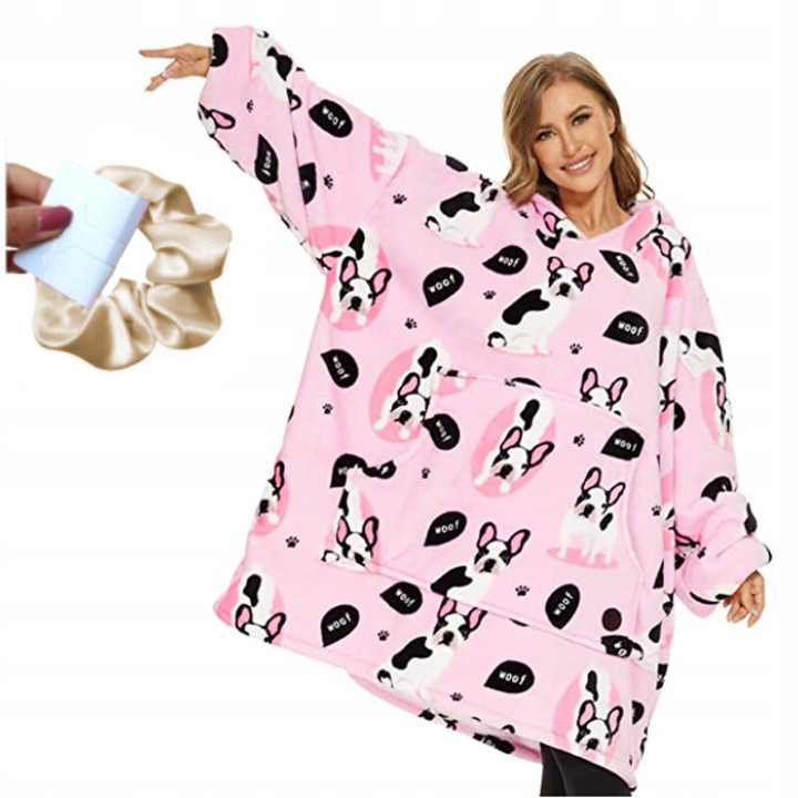 

Ciepła Bluza Koc Oversize Gruba Gumka Scrunchies