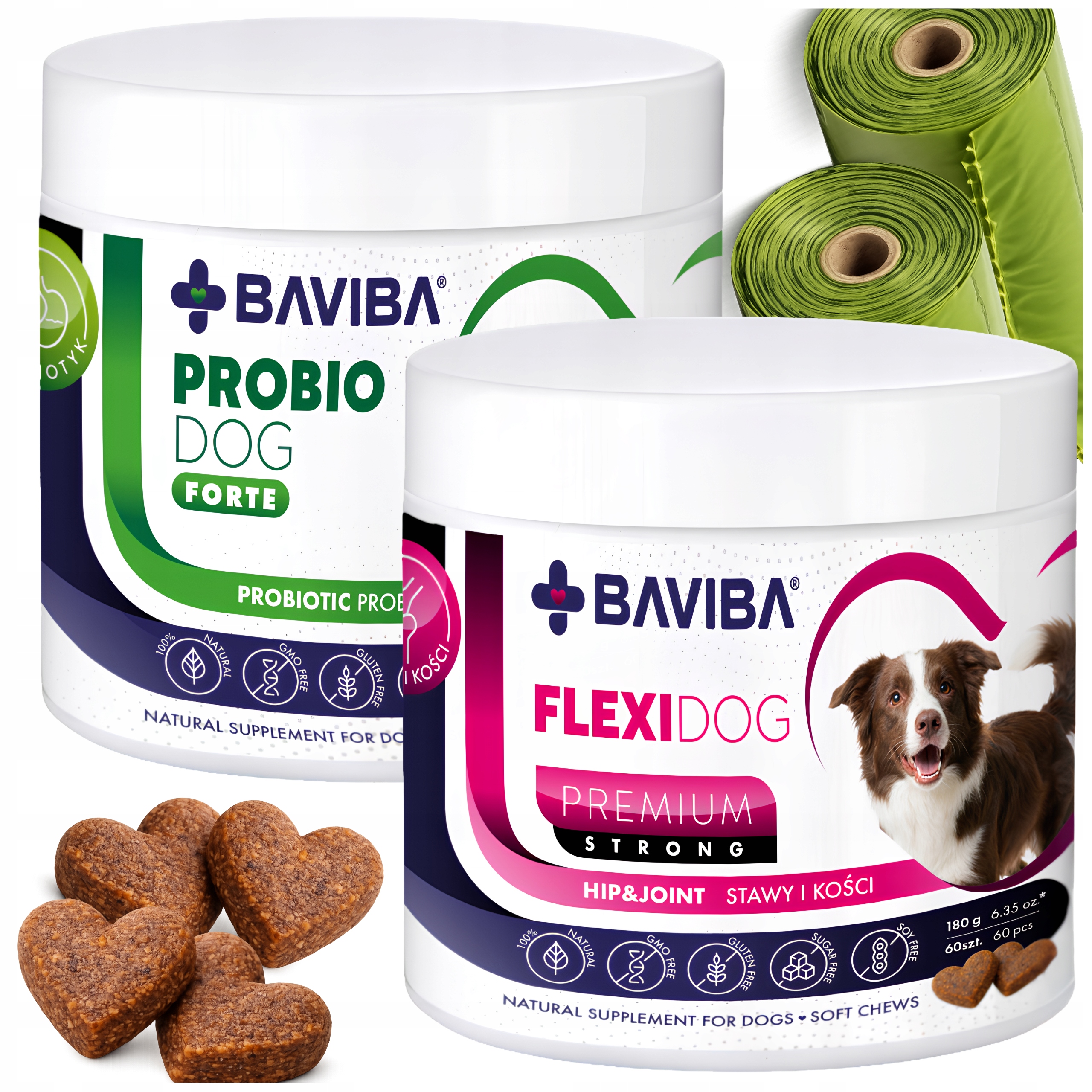 Zestaw Baviba ProBioDOG Forte Flexi Dog Strong Suplementy dla Psa 120szt