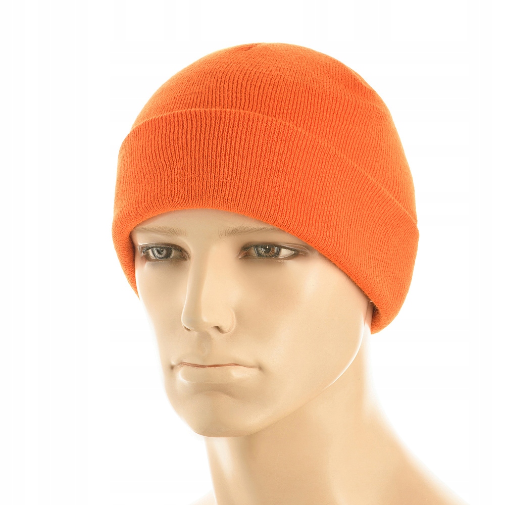 M-Tac Czapka Zimowa Męska Dzianinowa 100% Akryl Cienka Przędza Orange S/m