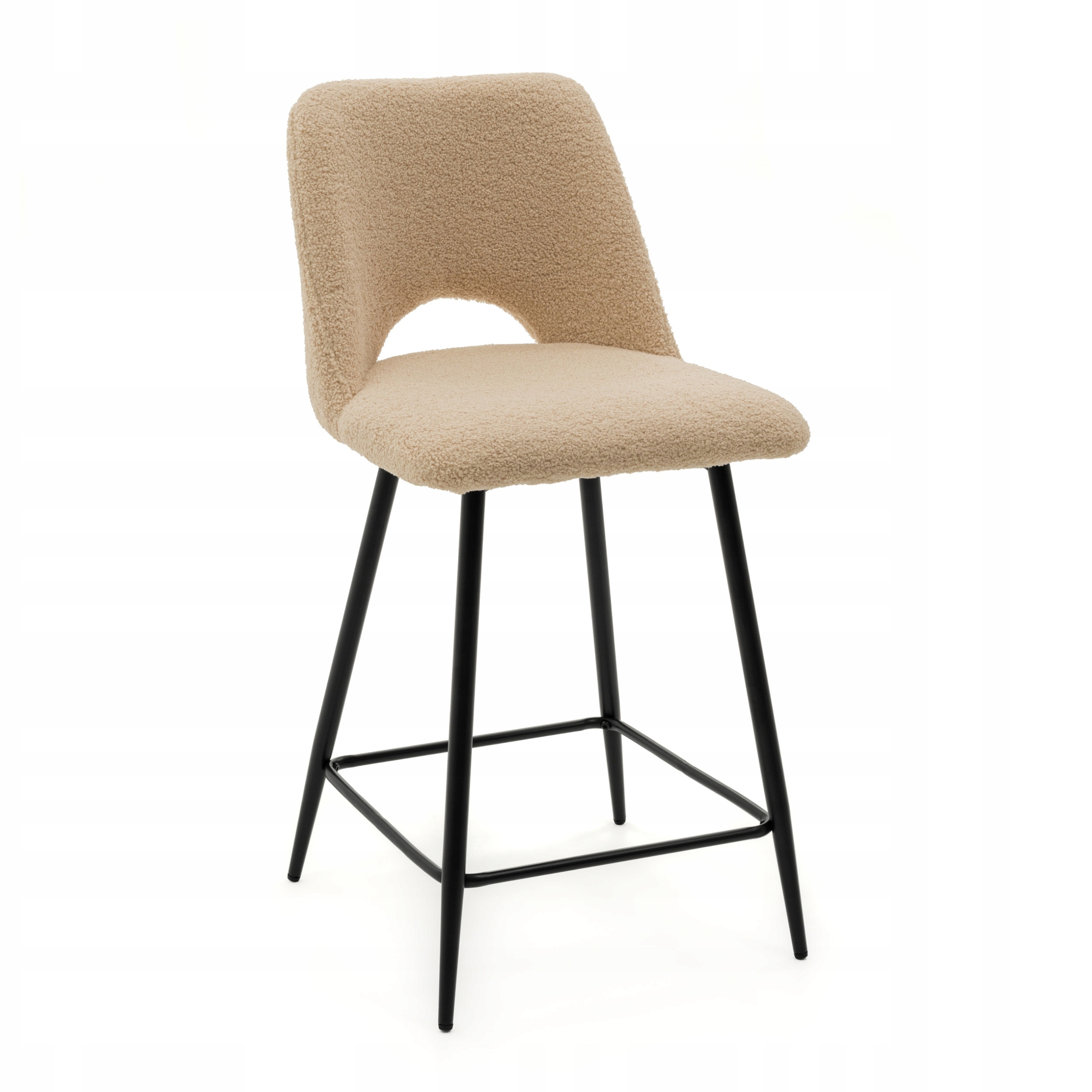 Barová Židle Čalouněná Látkou Boucle Teddy Do Obývacího Pokoje Jídelny Baru Moderní Zlatá