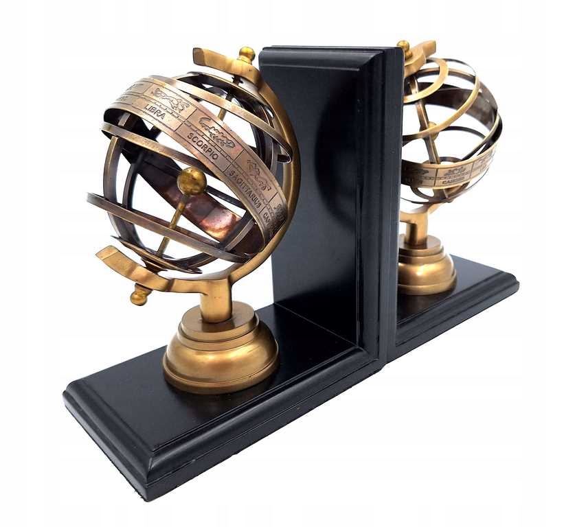Bookend – astrolabia na drevenom podstavci – elegantná dekorácia