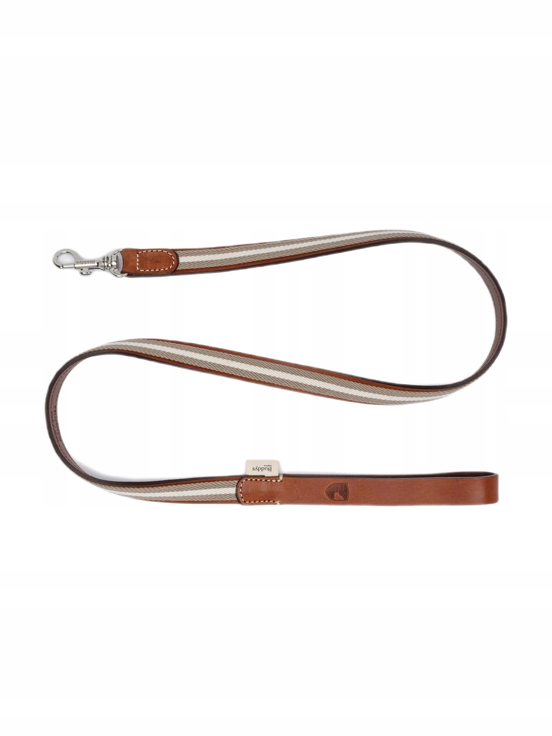 Levně Ručně vyrobené vodítko pro psa Buddys kožená hnědá 120 cm