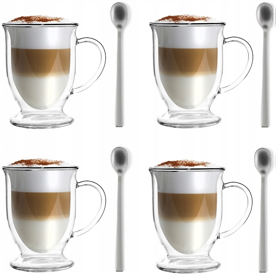 

Vialli 4 Filiżanki Szklanki Amo Herbaty Kawy Latte