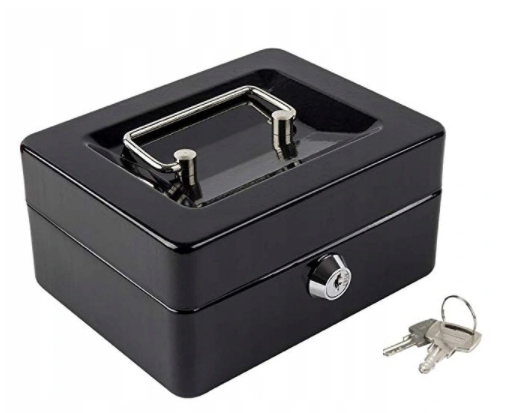METALOWA KASETKA NA PIENIĄDZE SEJF KLUCZ BILON Kod producenta KN-01