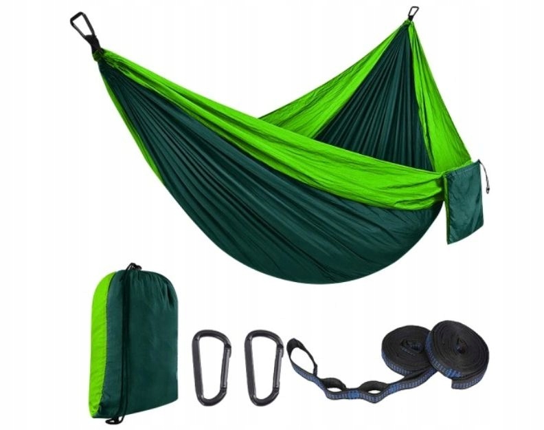 Hamak Ogrodowy Turystyczny Lekki Duży Dwuosobowy 300x200 CM 250KG XXL