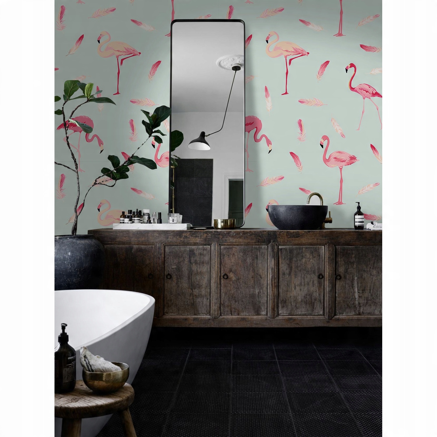 

Fototapeta ścienna Flamingi ptak i pióro 416x254cm