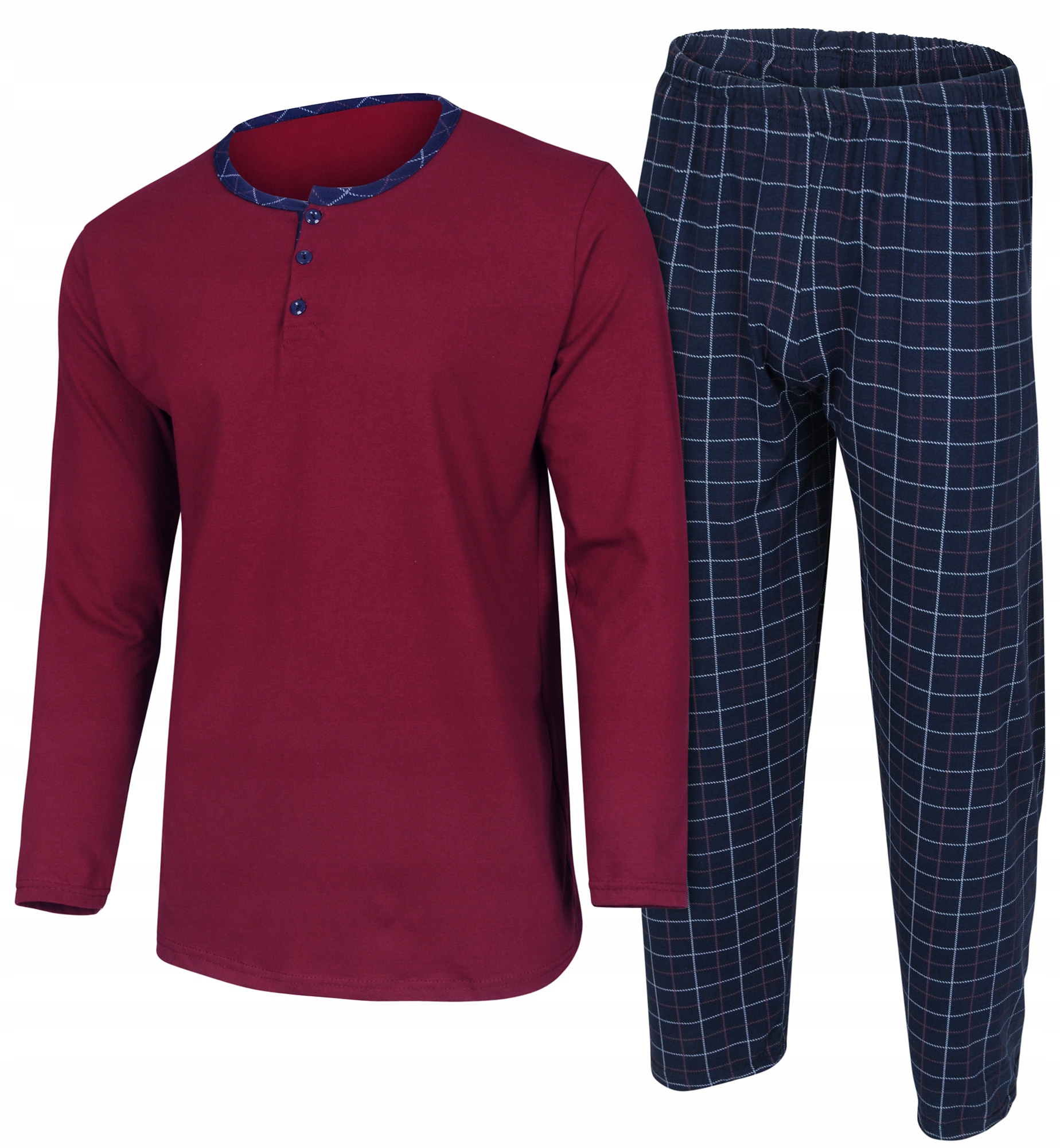 ElegantePrecio piżama męska BORDO GHOST CLASSIC długi rękaw