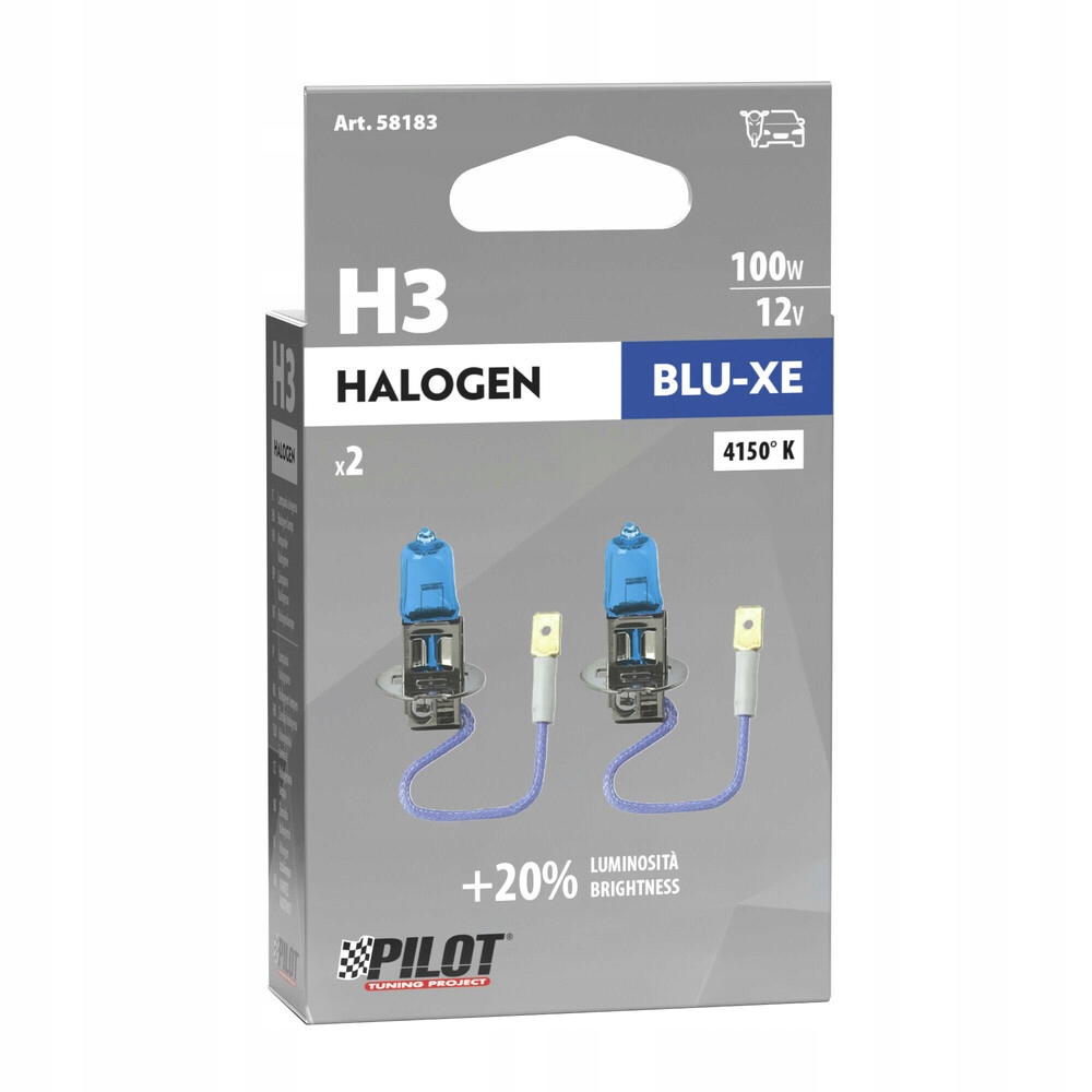 Żarówki H3 12V 100W PK22s Blue Xenon 2szt Box