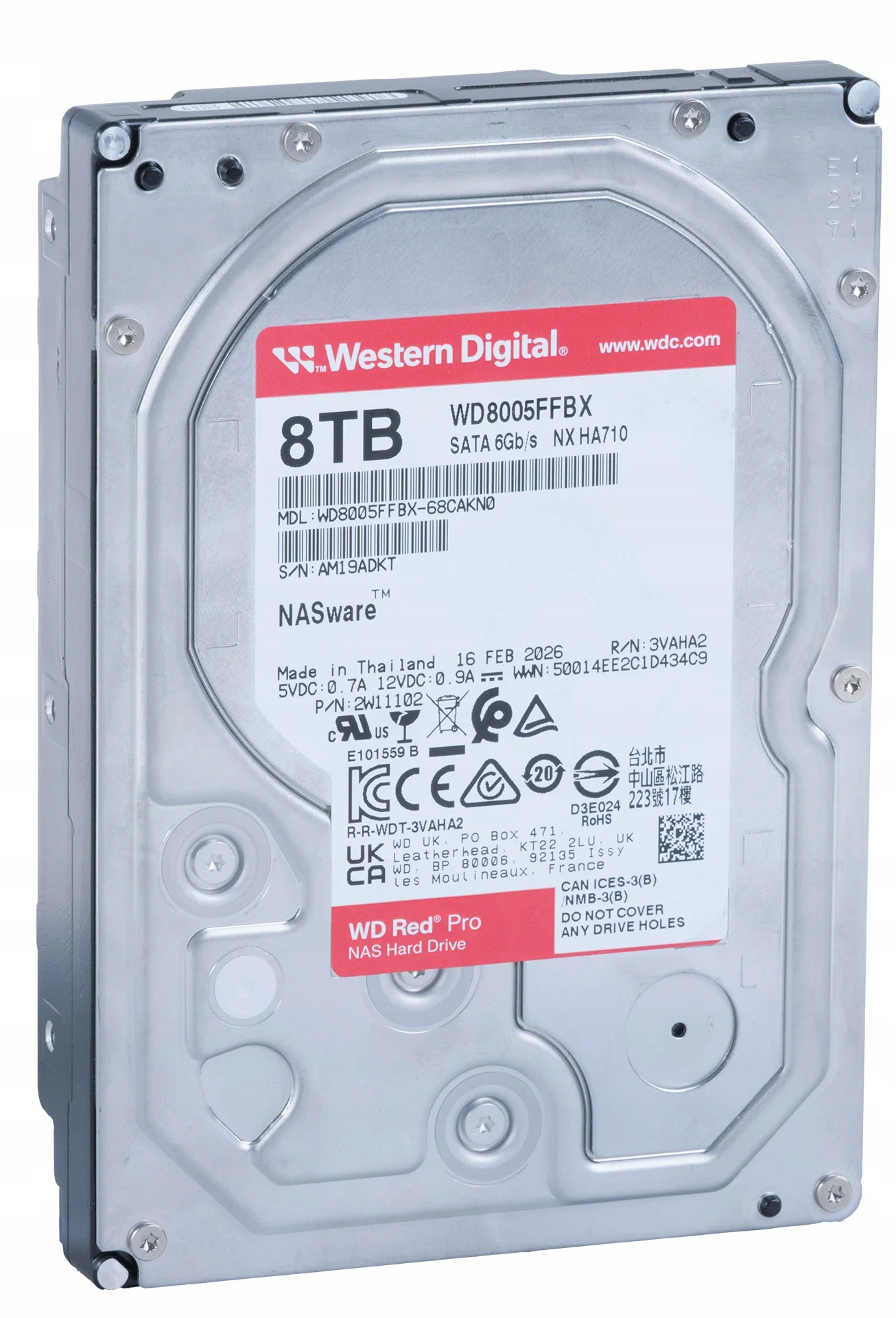 Nový disk Wd Red Pro 8TB Hdd Sata 6Gbit/s 7.2K 3,5" WD8005FFBX