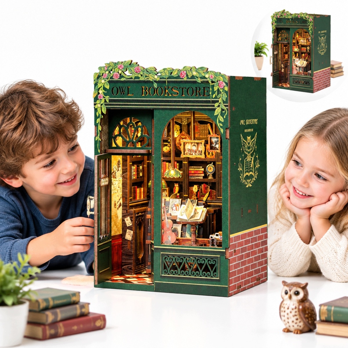 Diy Miniaturowy Domek Owl Bookstore Book Nook Diy Puzzle 3D