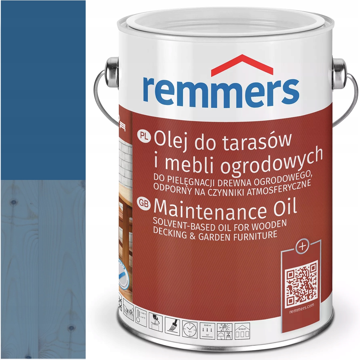 Remmers Pflege-ol olej na terasy a terasová prkna Ral 5010 Modrý 5L