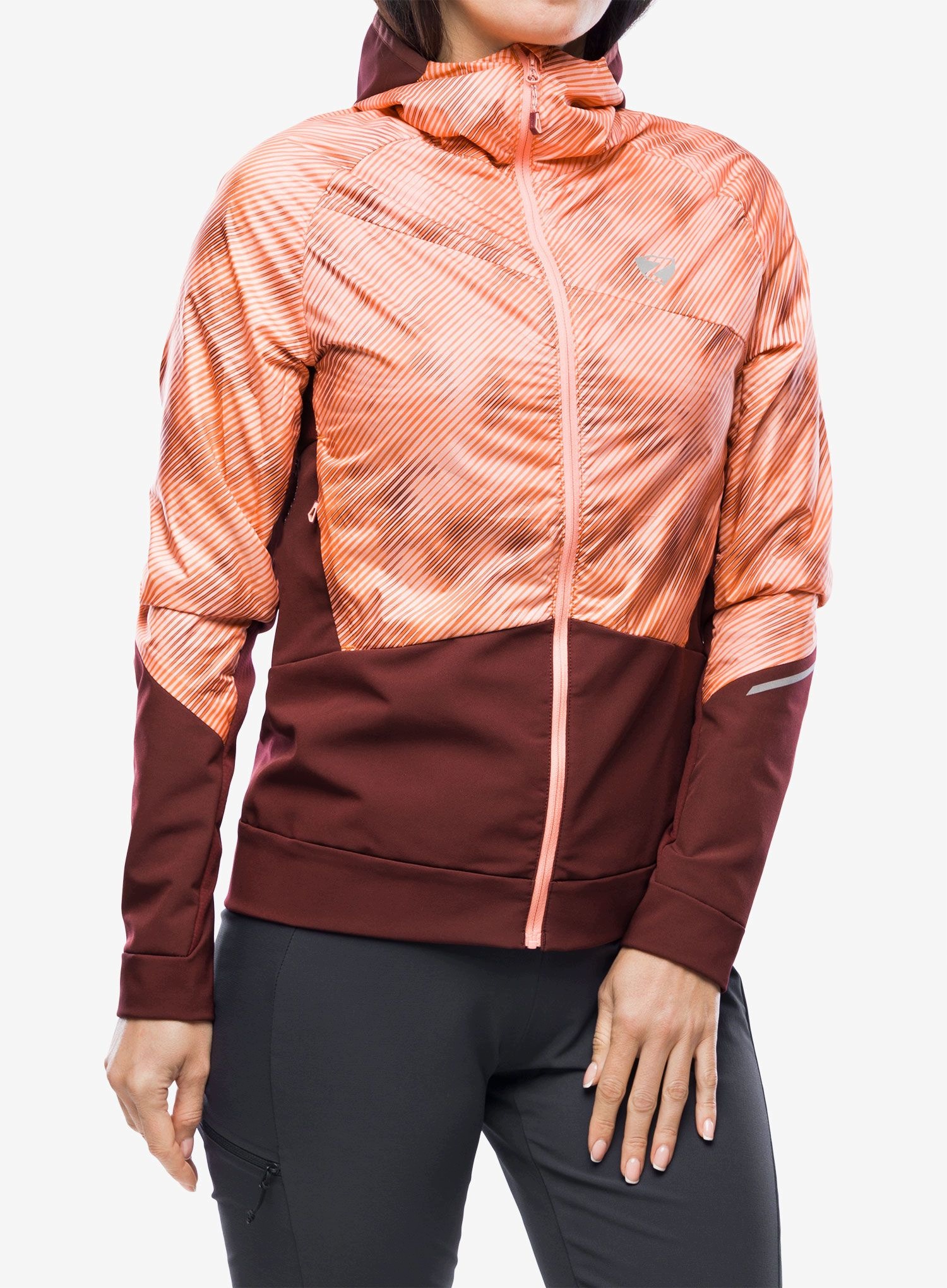 Dámská softshellová bunda Ziener Nakima pink stripe print 36