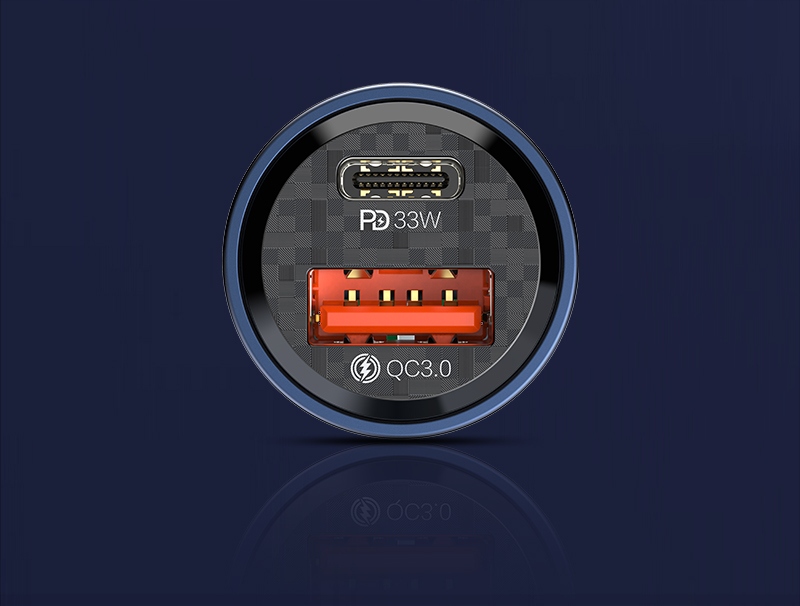 SZYBKA ŁADOWARKA SAMOCHODOWA USB-C TYP C i USB QC PD 3A 33W RECCI Kod producenta RCC-N17