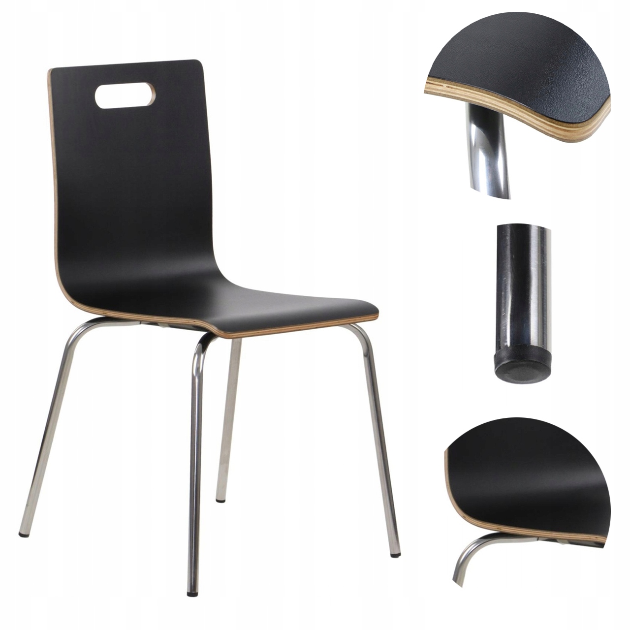 Křeslo Z Laminované Překližky Werdi A Nerezová Ocel/černá Barva