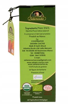 Olej opuncji figowej BIO ECOCERT 30ml SAHARACACTUS Wielkość Produkt pełnowymiarowy