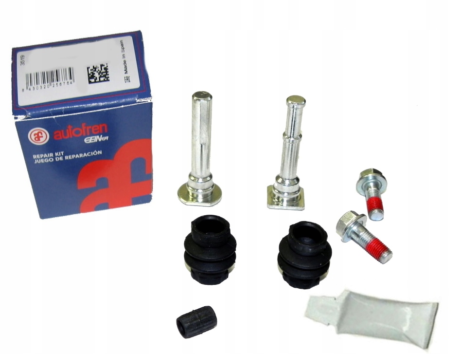 TOYOTA COROLLA E12 ZESTAW NAPRAWCZY PROWADNICE SWORZNIE ŚRUBY ZACISKU TYŁ