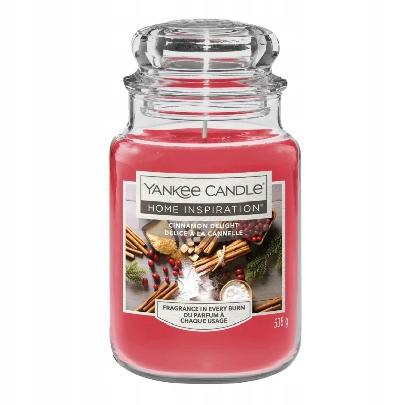 Yankee Candle Cinnamon Delight, Velká vánoční vonná svíčka 538 g