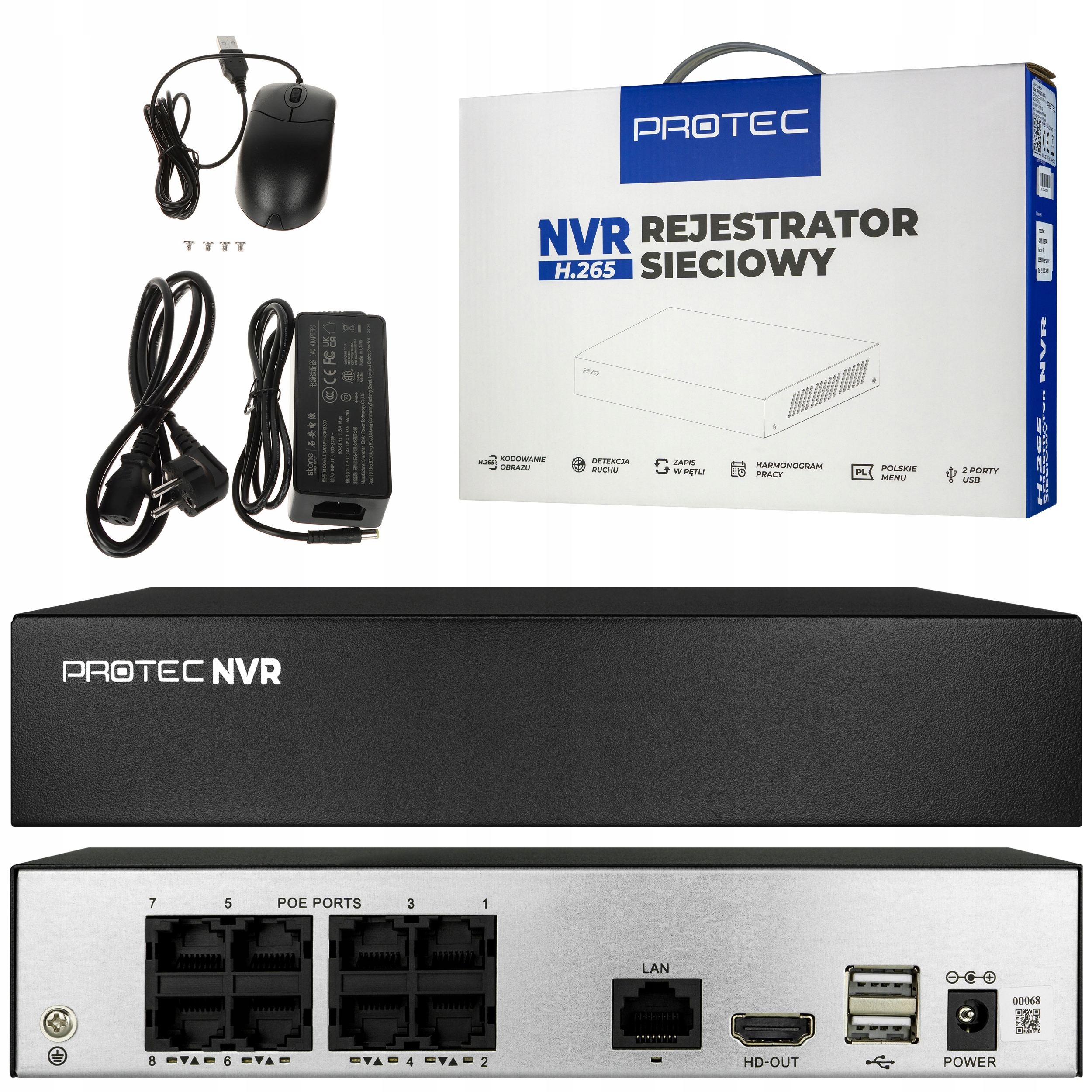 Monitorovací rekordér Protec Nvr Digitální Ip 8xPoE 4K Hdmi BitVision