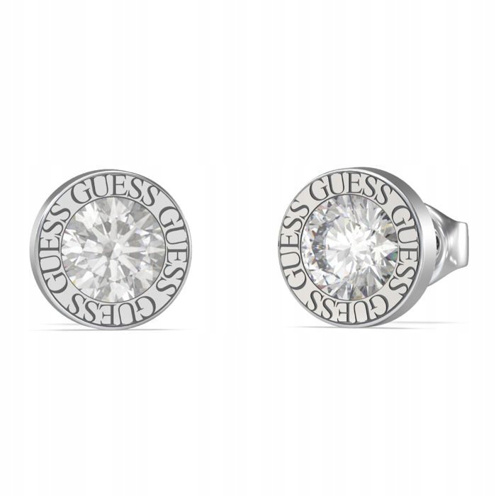 Dámské stříbrné Náušnice Guess s zirkon kruhy