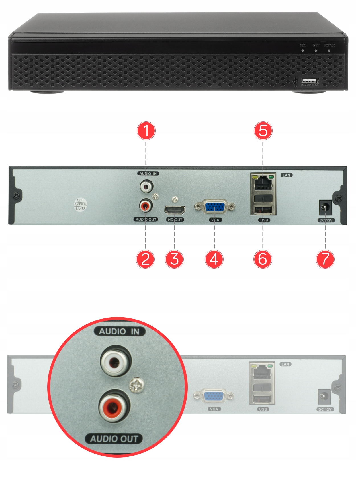 CYFROWY MONITORING 6 KAMER TUBY IP SWITCH 8MPX 4K Pozostałe złącza LAN (RJ-45)