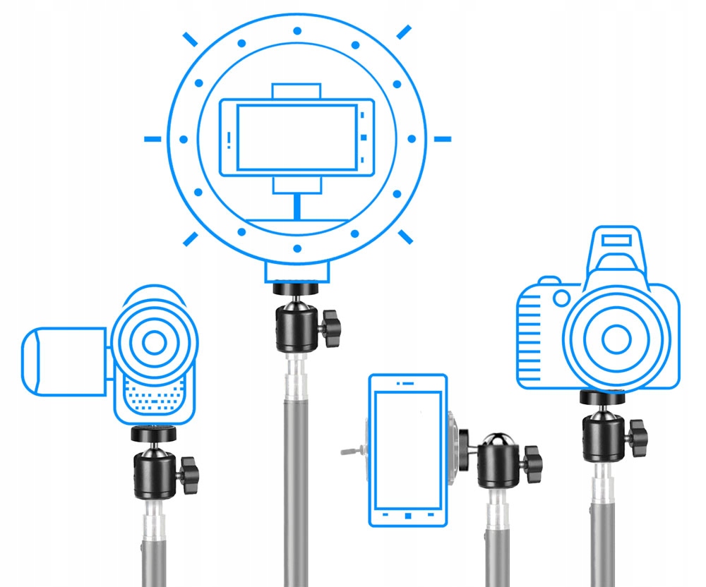 MINI GŁOWICA KULOWA H5 GWINT 1/4 CALA DO STATYWÓW Kod producenta GŁ-H5-1/4