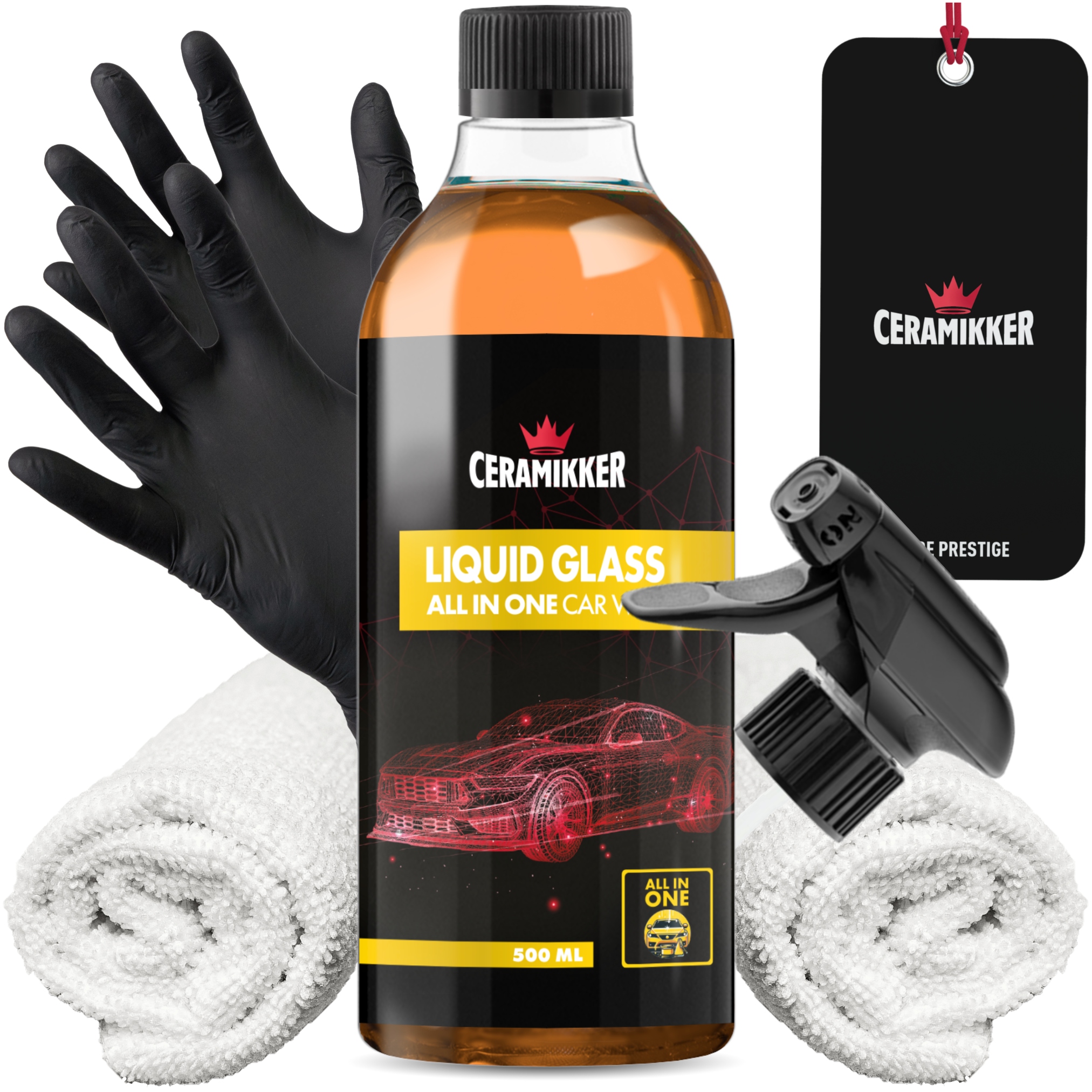 Liquid Glass Auto Vosk pro Karoserii Auta, Syntetický Lešticí Přípravek na Lak, Černý