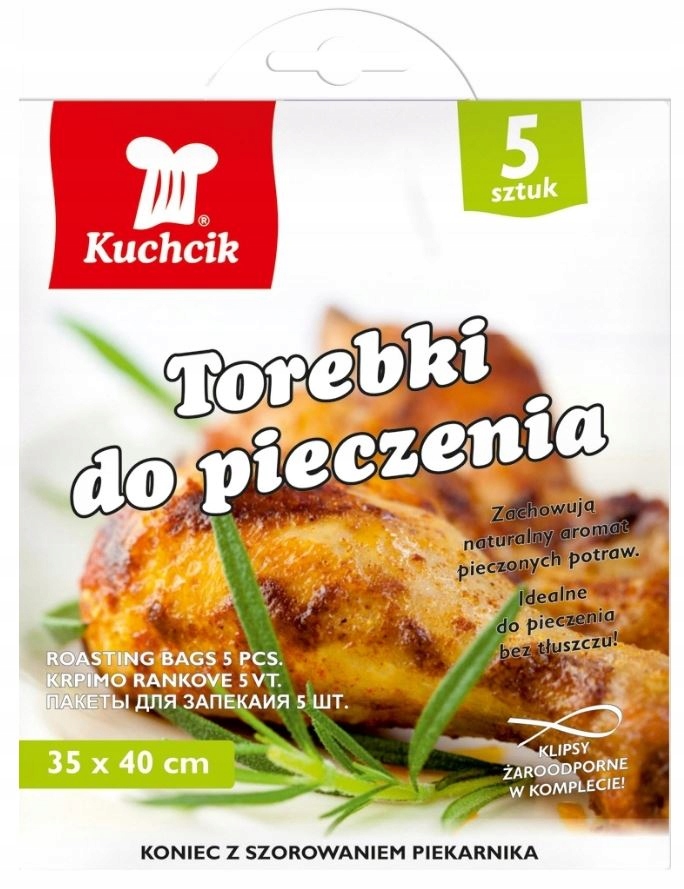 

Torebki Do Pieczenia x5 woreczki Rękaw 35x40 klips