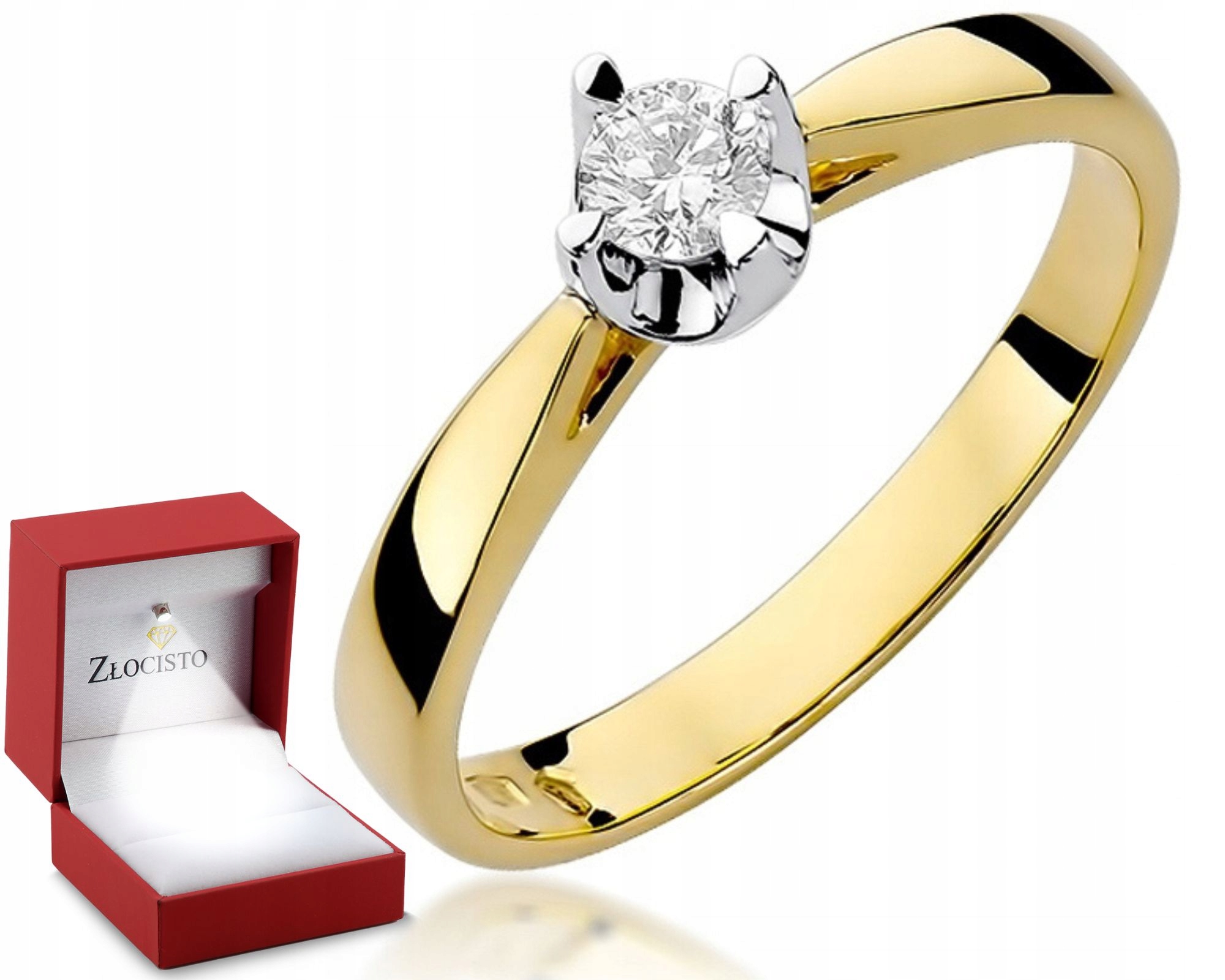 Zlatý prstýnek s briliantem 0,20 Ct Gravírování Obchod