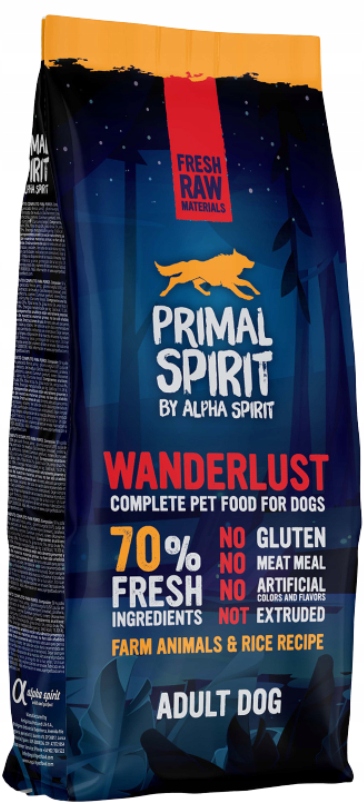 Primal Spirit sucha karma dla psa Wanderlust Kurczak Ryby 12 kg