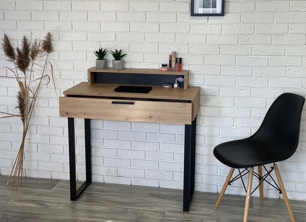 TOALETKA LENA PLUS DĄB ARTISAN METAL CZARNE U 90CM Kod producenta 0088855490481