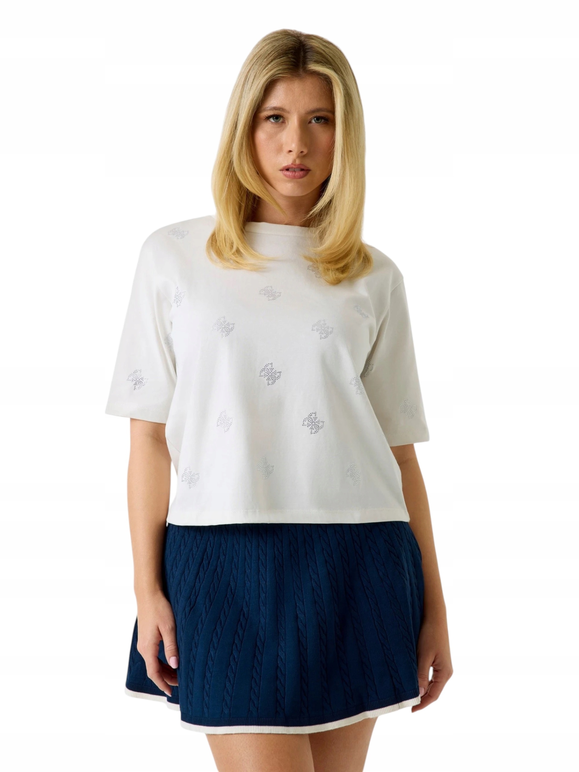 Dámské Tričko Tričko Logovaná Halenka Bílá Stylová Volná Guess S