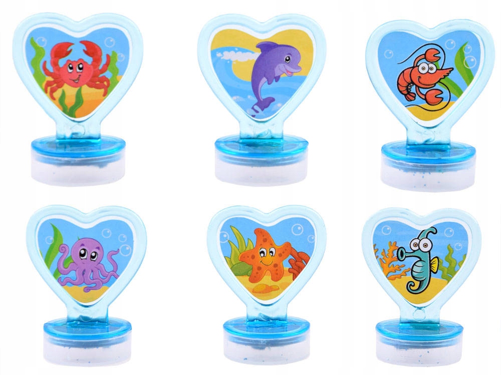 Zestaw PIECZĄTKI DLA DZIECI STEMPELKI STEMPLE ZWIERZAKI MORSKIE ZA3979 Wiek dziecka 3 lata +