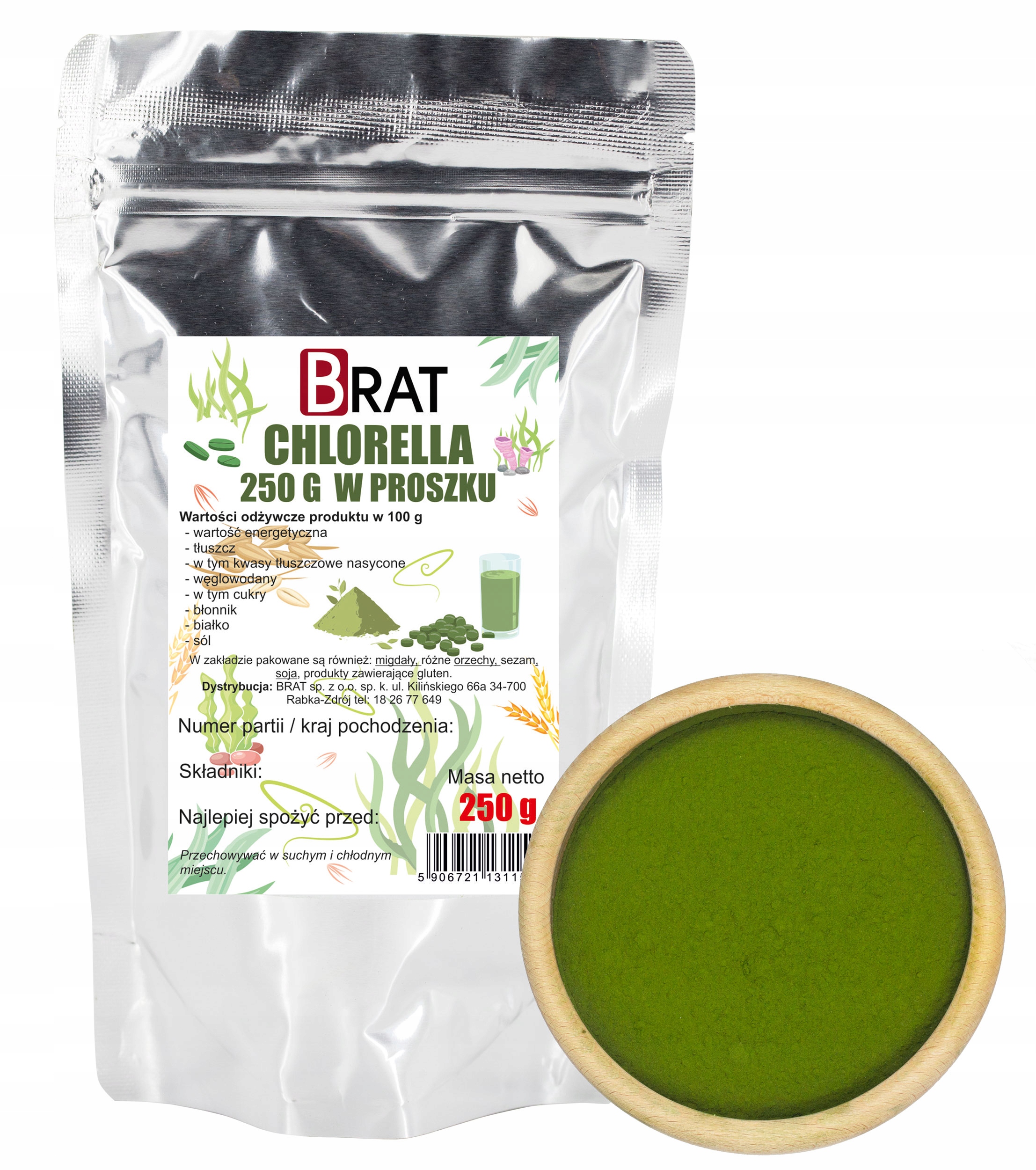 

Chlorella w Proszku 250g oczyszczanie Naturalna