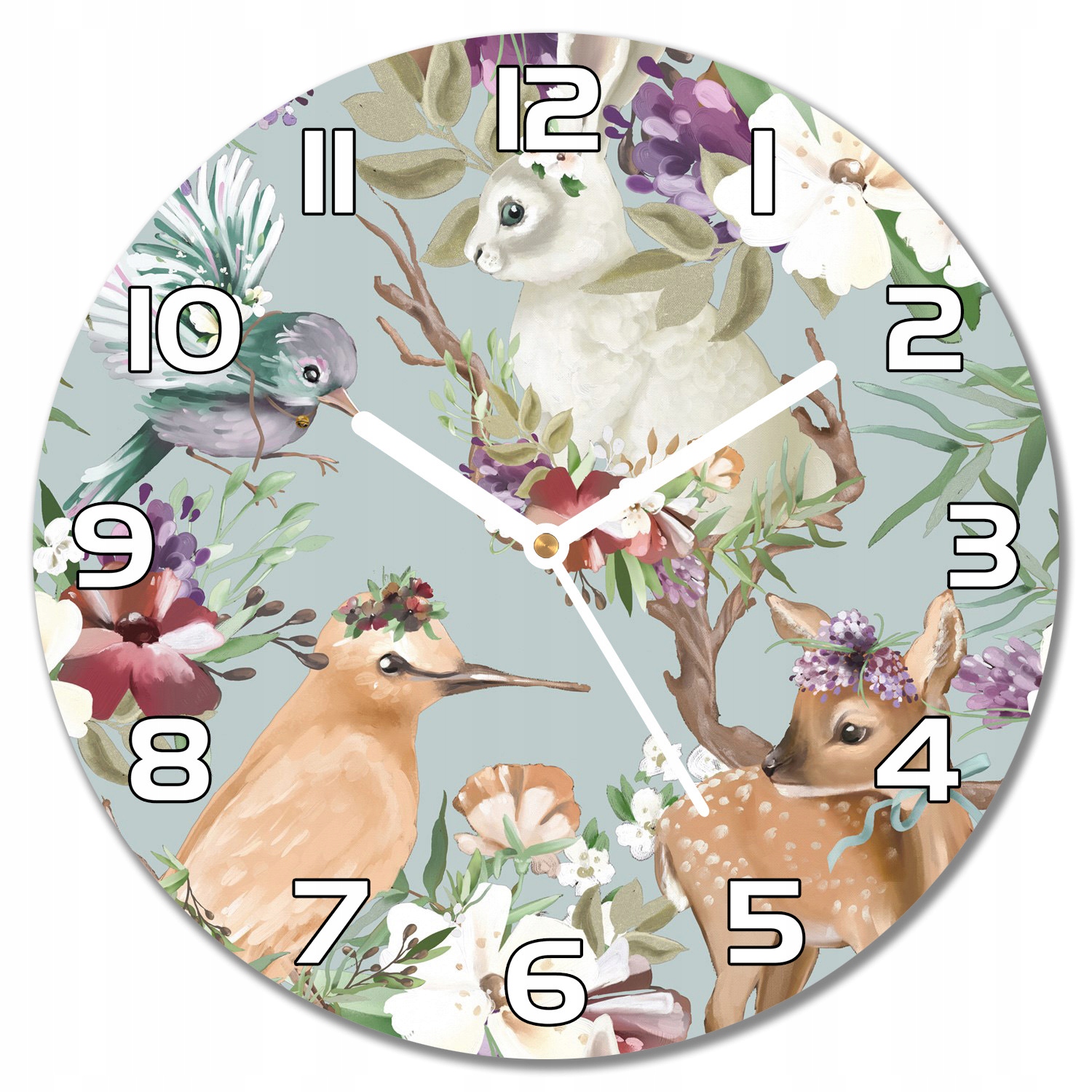 

Nowoczesny wiszący zegar Leśne zwierzęta f30 cm