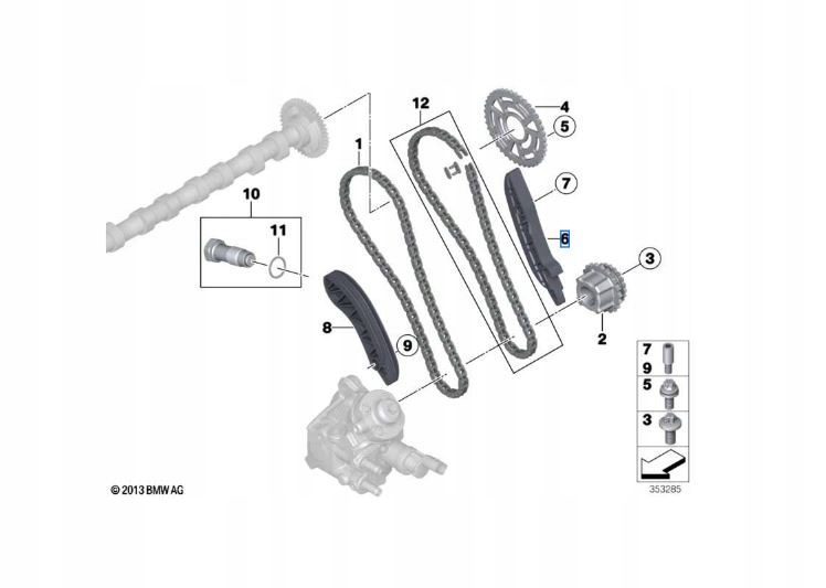 Szyna prowadząca górna OE BMW N57 F10 11317797899 Producent części BMW OE