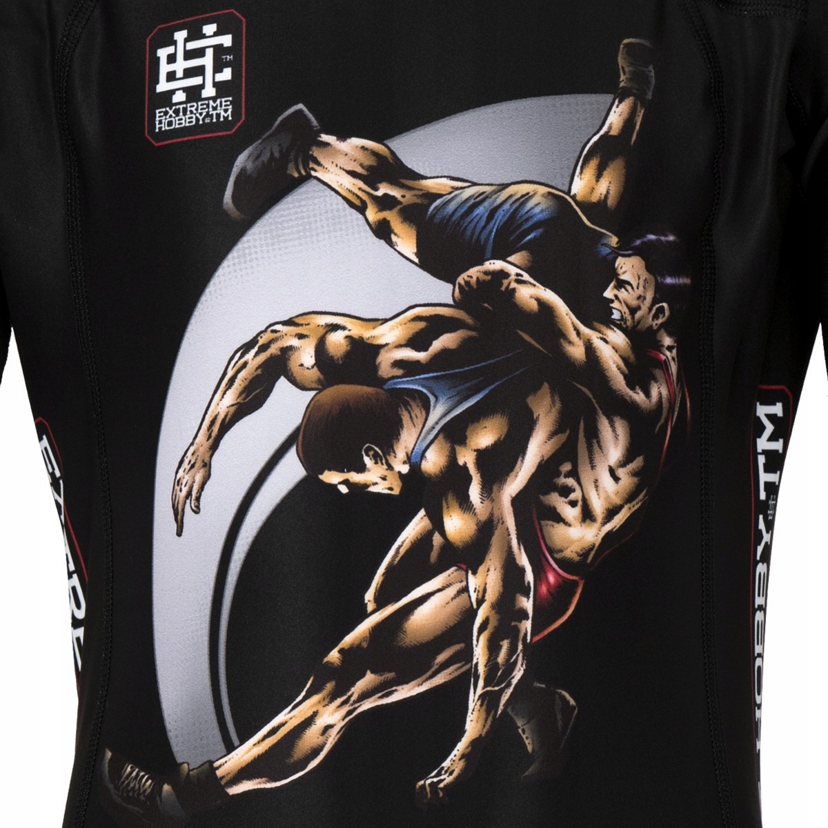 Rashguard dla dzieci k. rękaw WRESTLING CZARNY 152 Marka Extreme Hobby