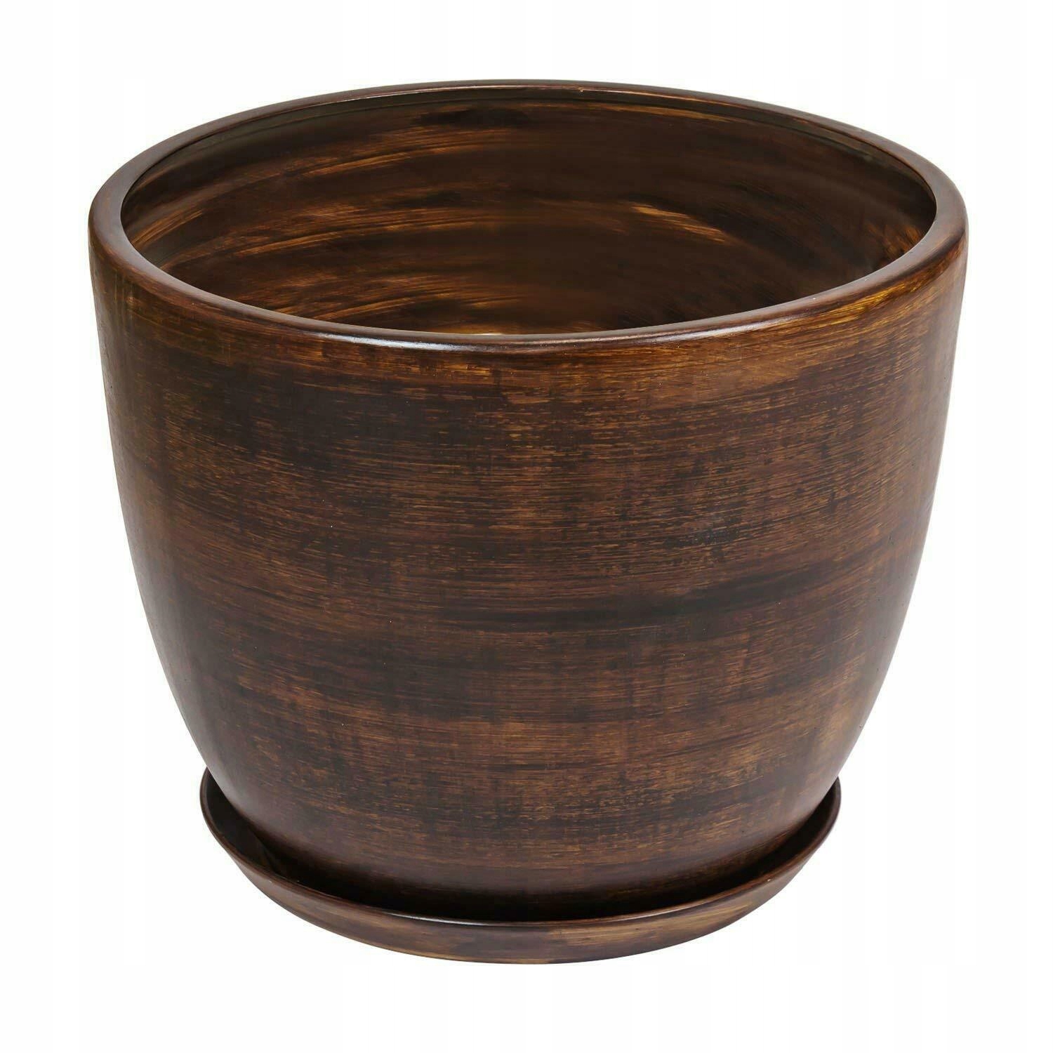 

Doniczka Ceramiczna Baryłka 3 Ciemny brąz 19x15 cm