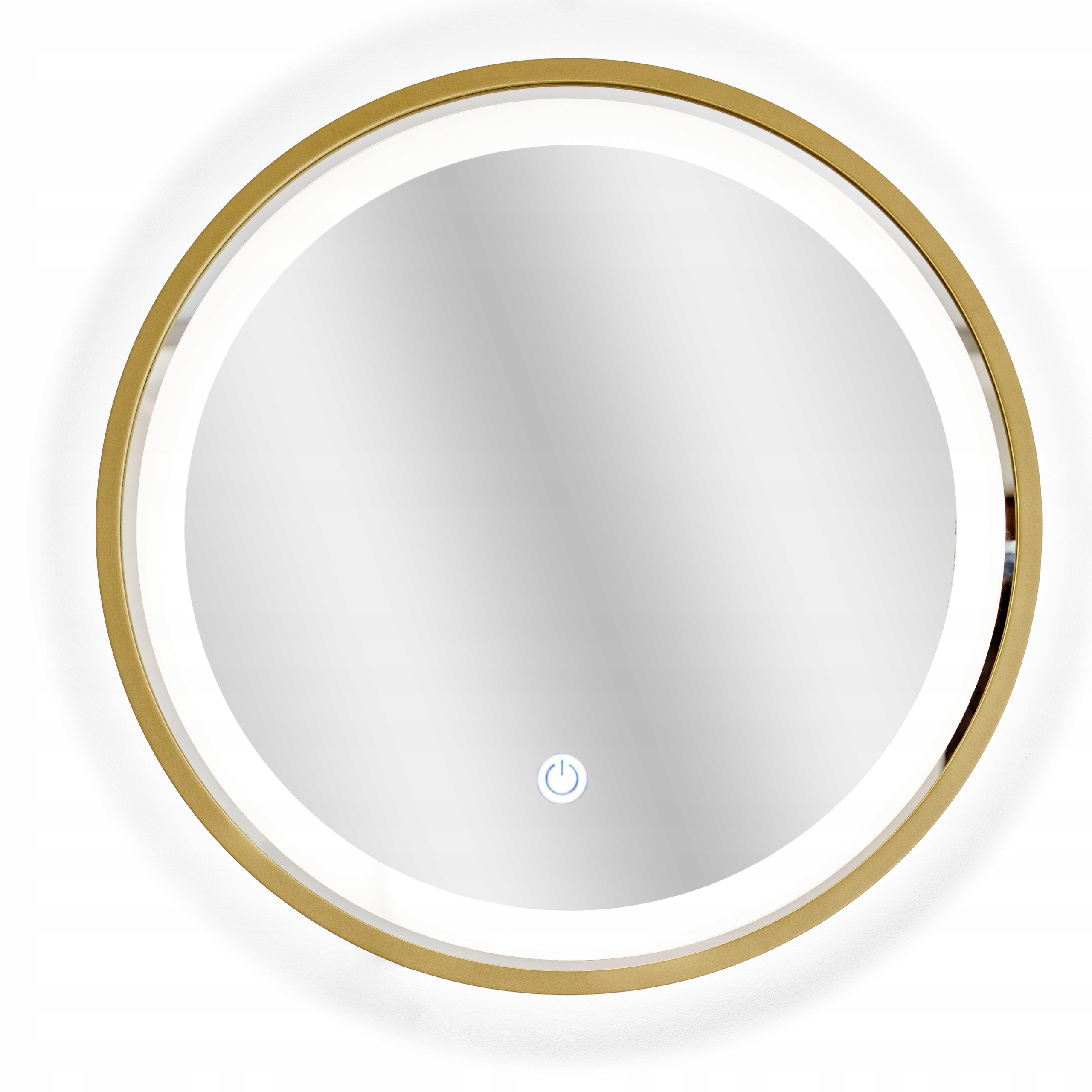 

Lustro Led Łazienkowe Okrągłe Złote Duże fi 80 CM