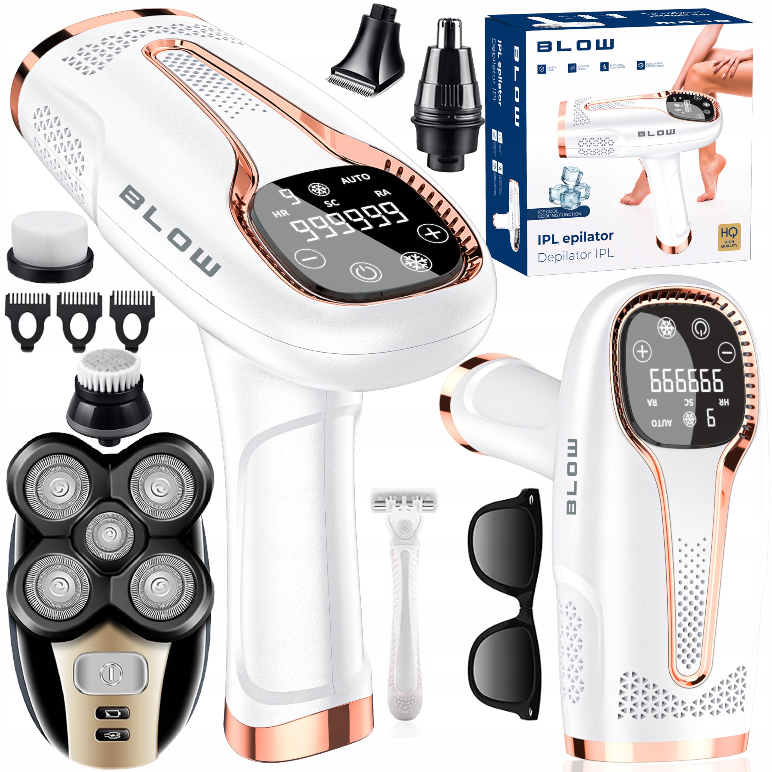 Ipl epilátor Ipl Na Vlasy Těla Bikini Depilace Bezbolestný Holicí Strojek