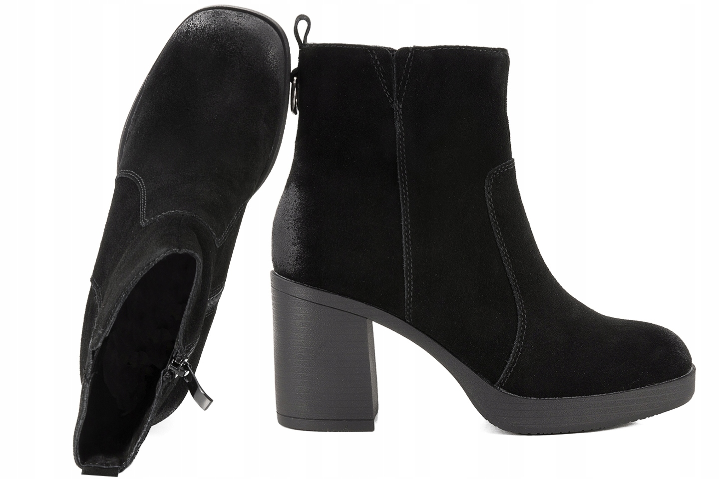 Sergio Leone BT673-S Kotníkové Boty Zateplené Zimní Semišové Kozačky Na Podpatku 39