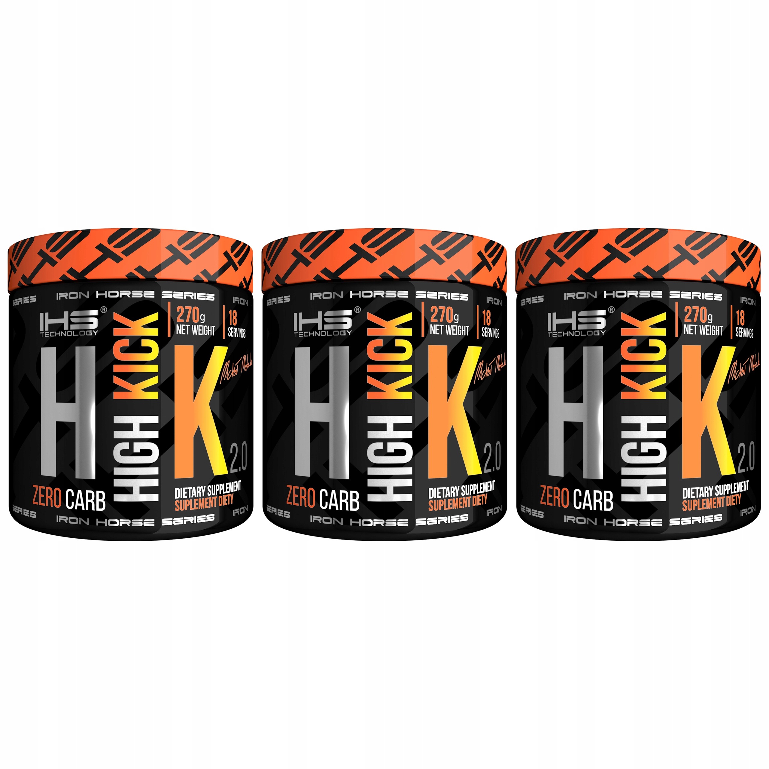 3x Předtréninkovka High Kick 270 g Energie Síla Vytrvalost Iron Horse