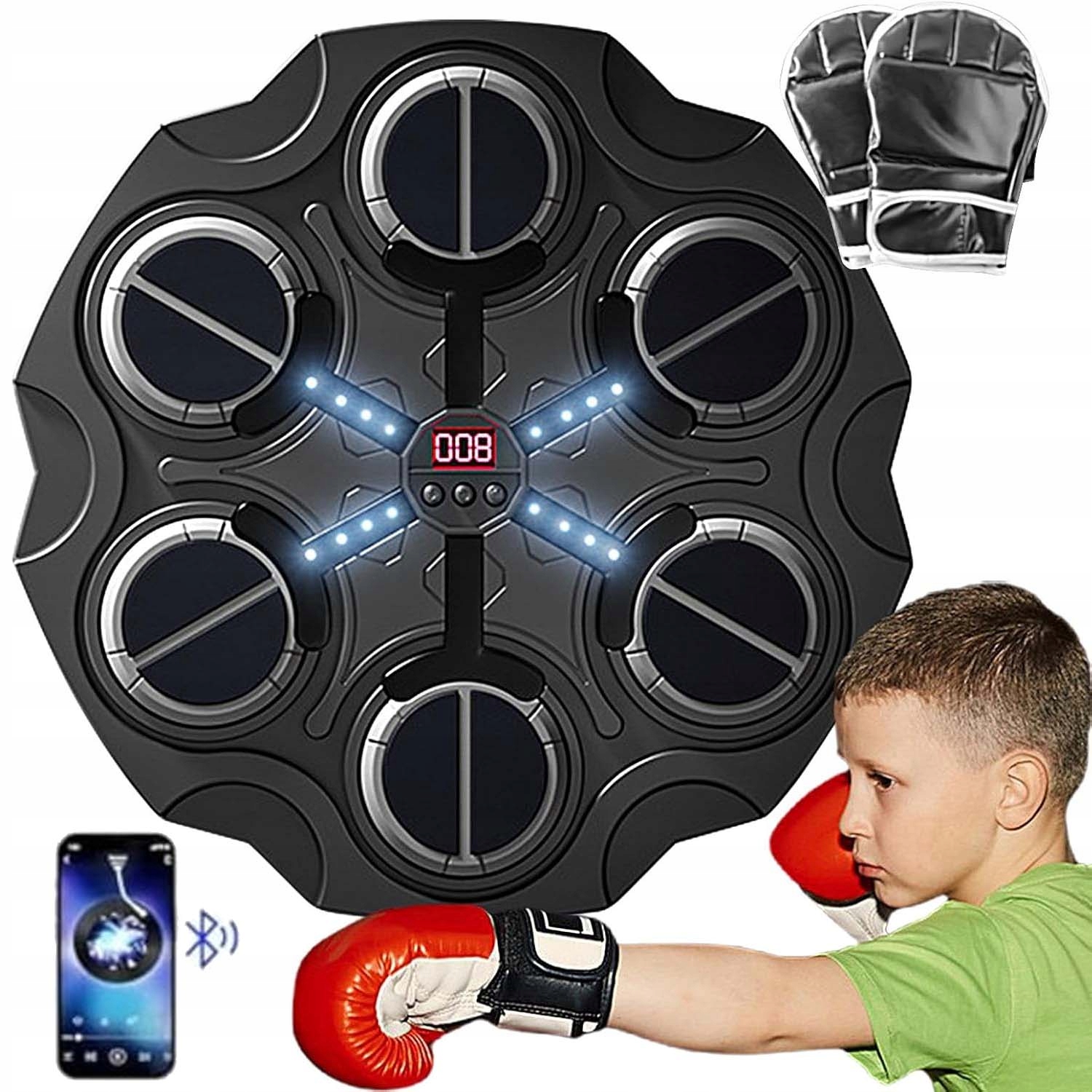Boxovací Trenažér, Hudební Boxovací Stroj, Bluetooth, 3 Režimy