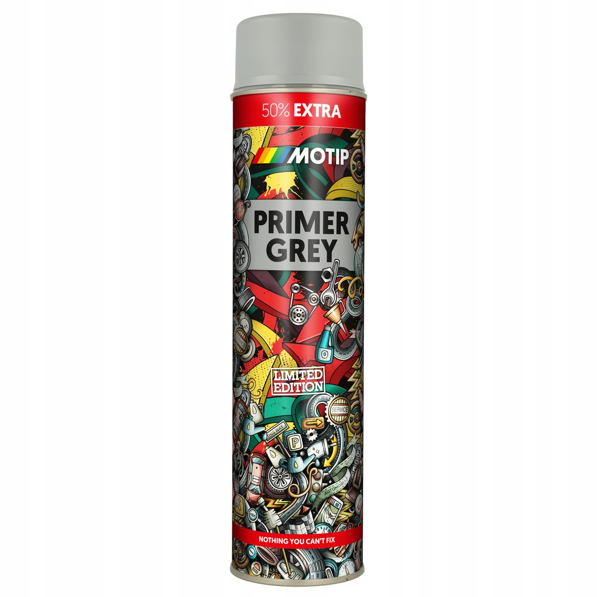 Lakier Podkład Szary Spray 600 ML Motip Primer Grey Akryl Mocny Wydajny