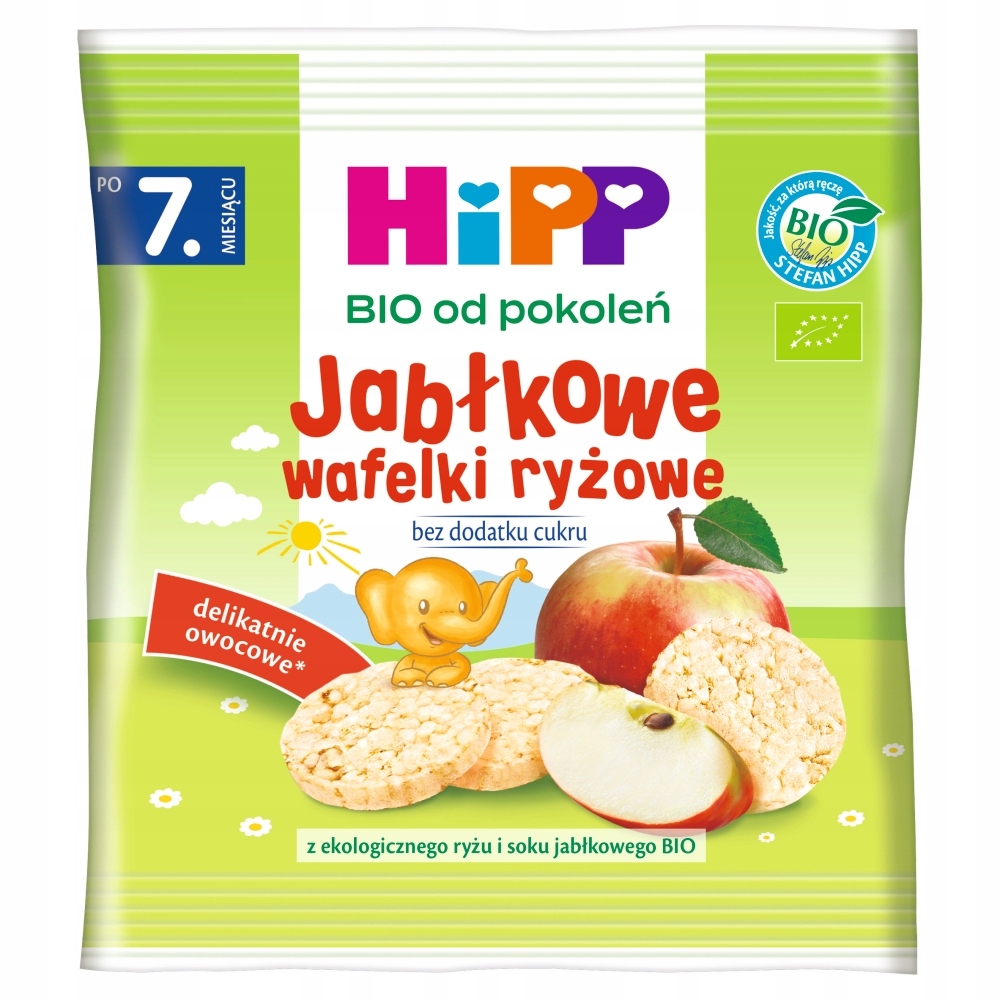 HIPP BIO Jabłkowe wafelki ryżowe po 7 m-cu - 30 g
