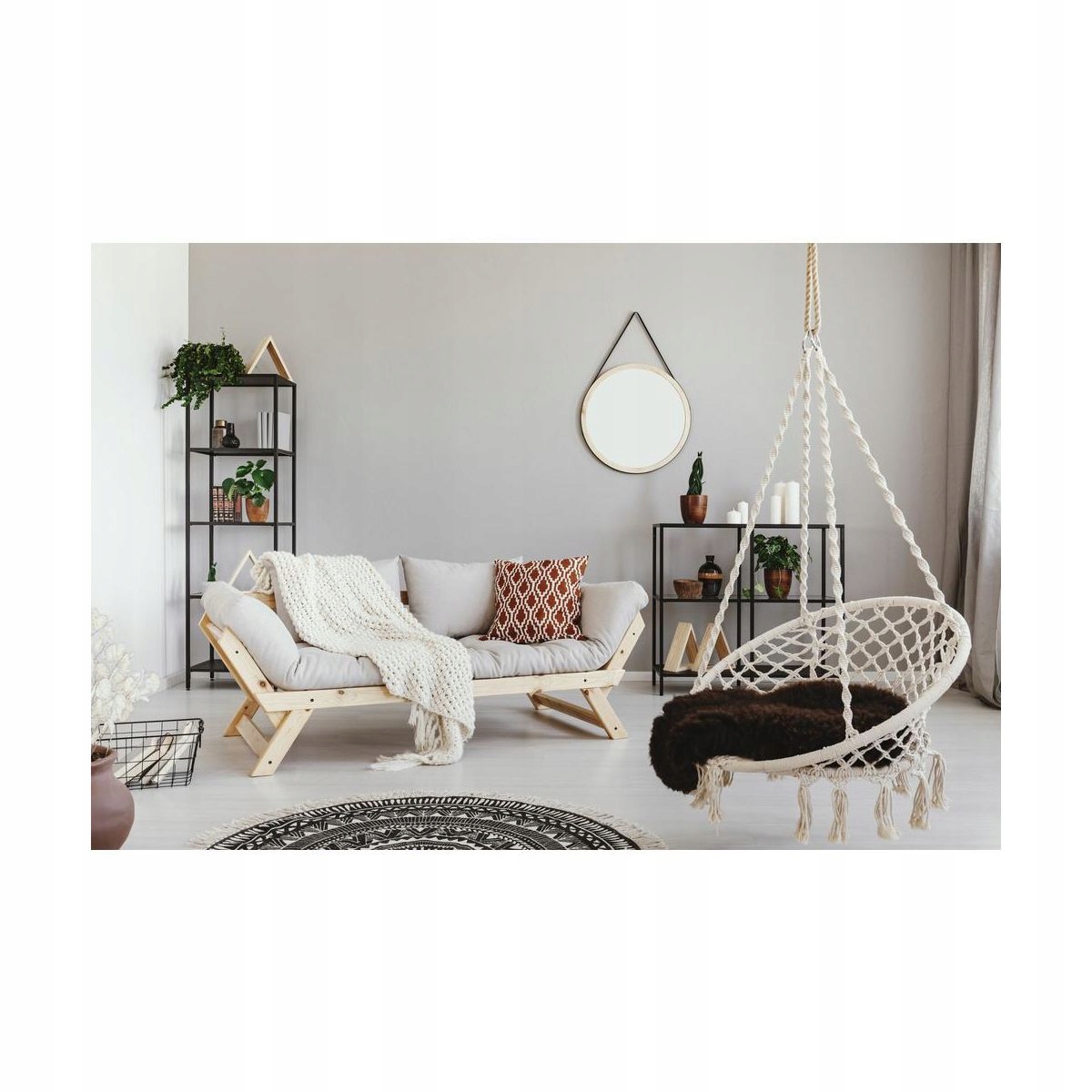 FOTEL WISZĄCY BOCIANIE GNIAZDO HUŚTAWKA OGRODOWA Obciążenie maksymalne 100 kg