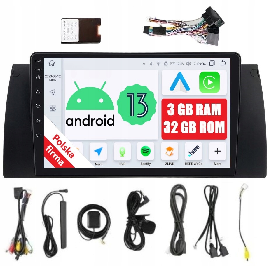 Navigácia Rádio 2DIN Android Bmw X5 E53 3/32 Gb Carplay Dsp Lte