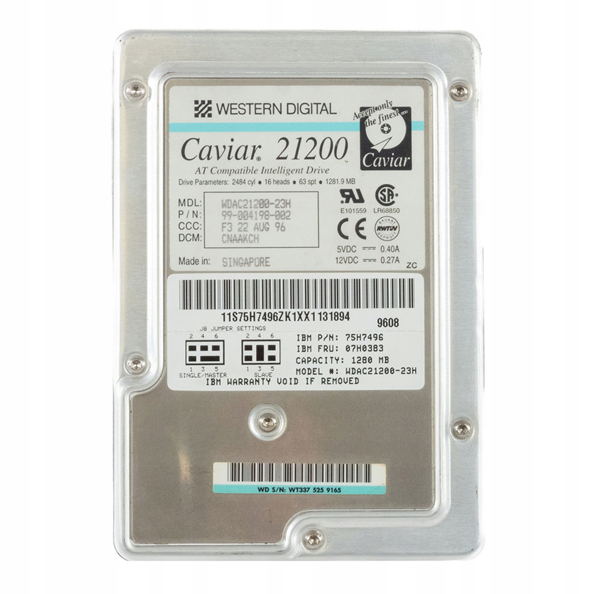 Ibm 07H0383 75H7496 1.2GB 5.2K Ata 3.5'' WDAC21200-23H