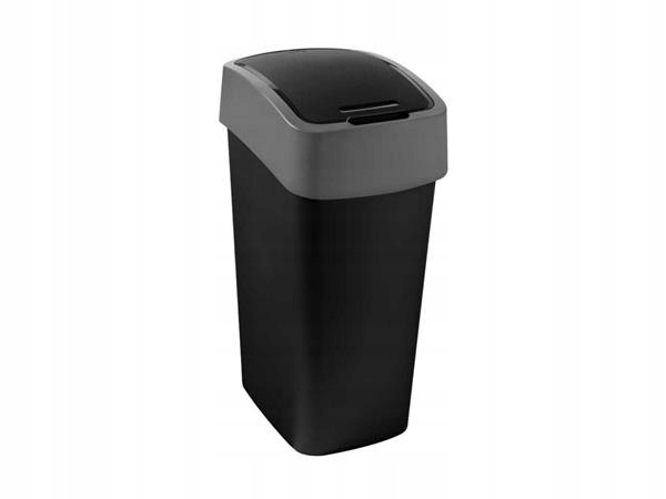 Levně Odpadkový koš s výklopným víkem "Flipbin", černá-grafitová, 45 l, Curver 22