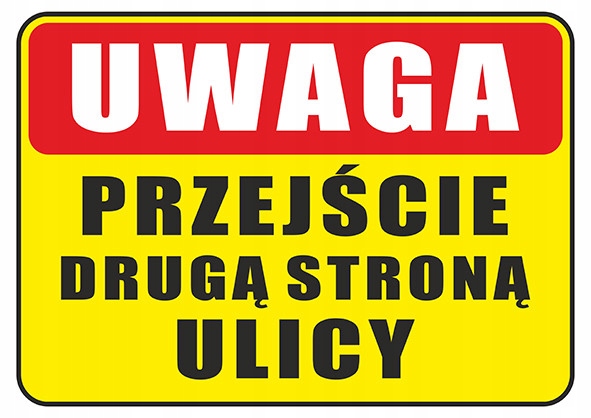 Tabliczka informacyjna A5 przejście druga stroną